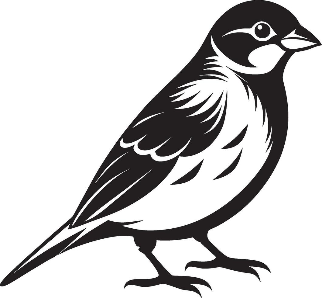 Artistic Sparrow Silhouette for Nature-Themed Designs vector