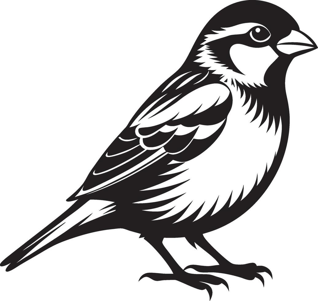 Stylish Sparrow Outline for Tattoo and Art Inspiration vector