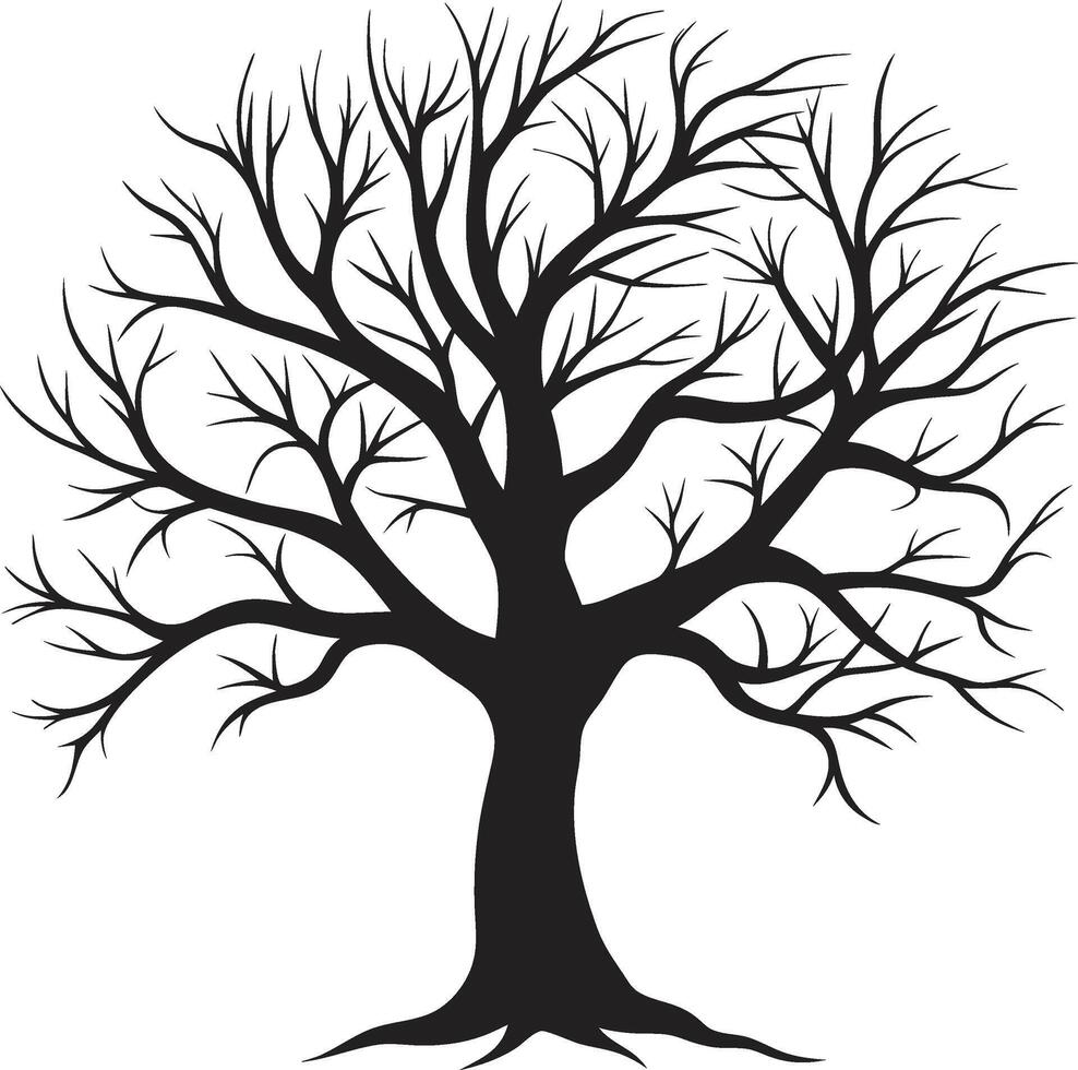 Rustic Bare Tree Silhouette for Seasonal or Natural Themes vector