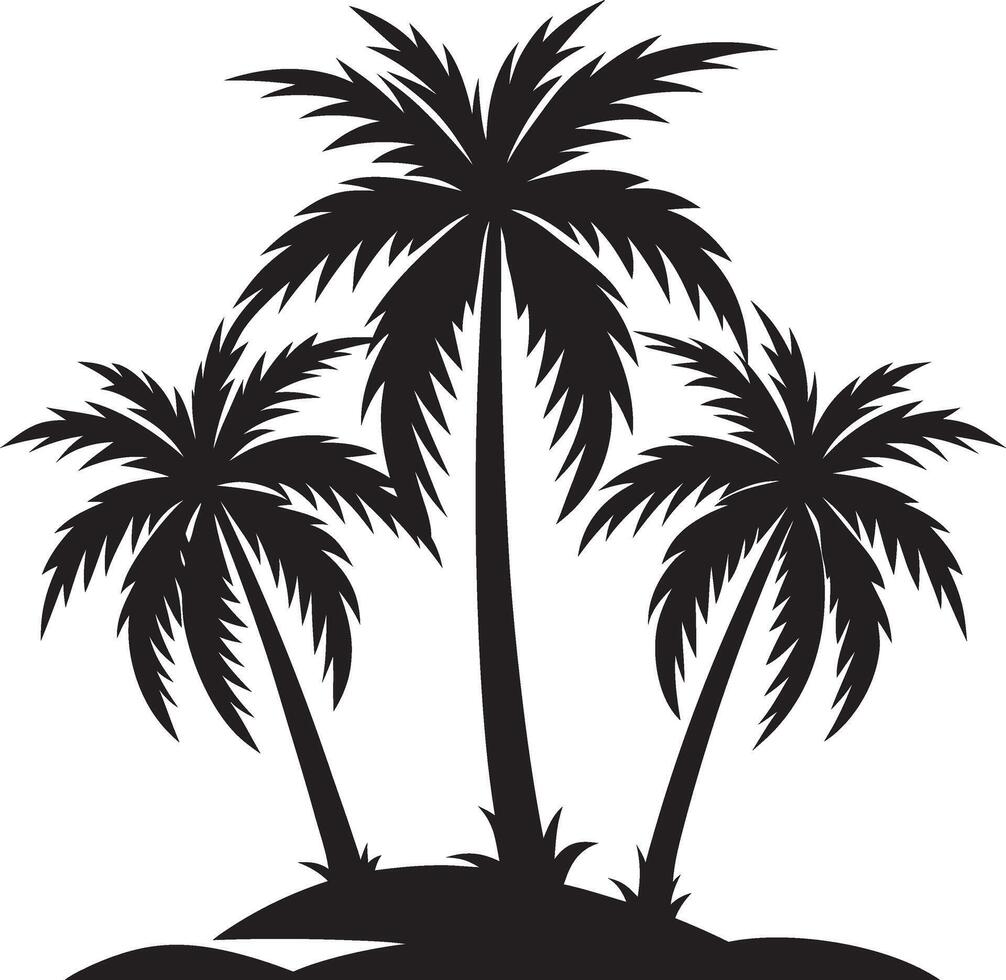 Tropical Palm Tree Art in Monochrome vector