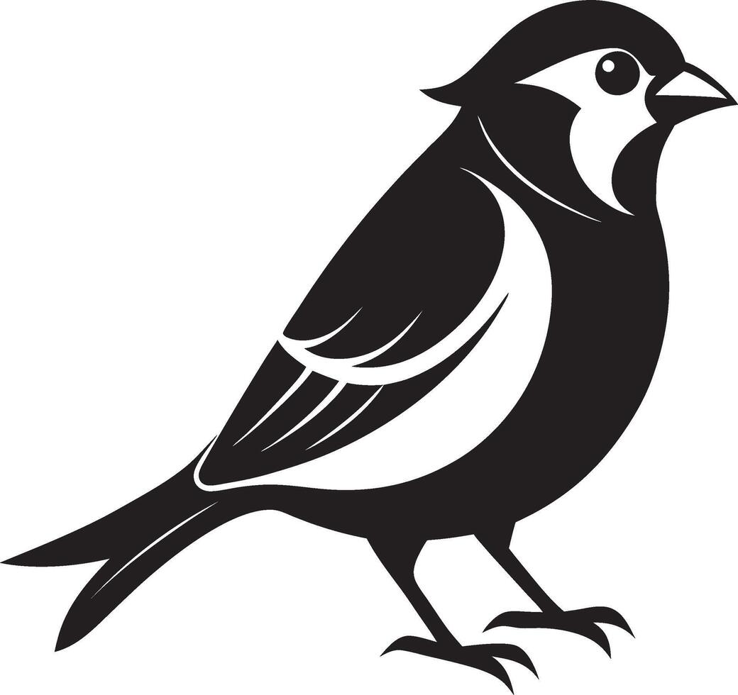 Stylized Sparrow Bird Silhouette Illustration vector