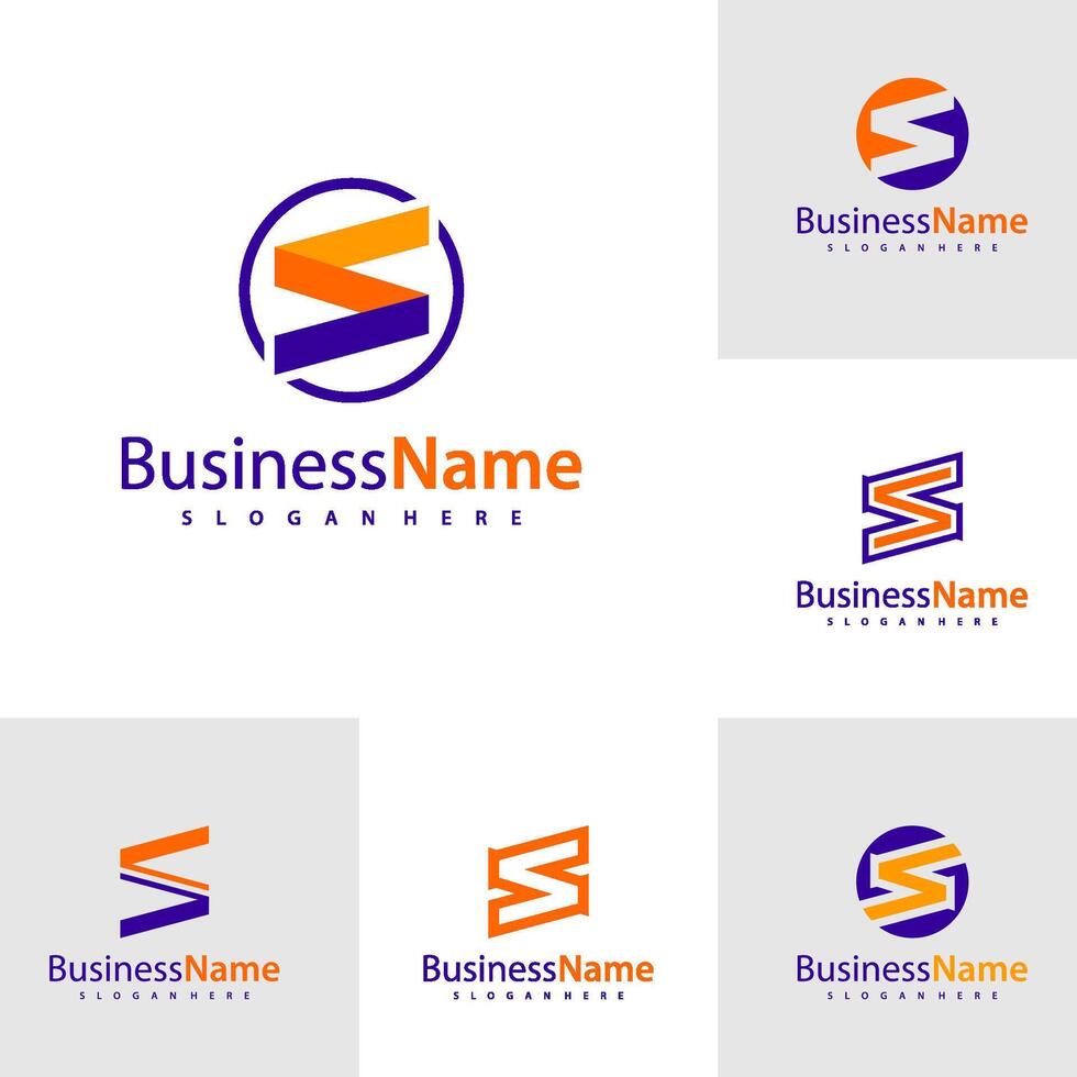 Set of Initial S logo design illustration, Creative letter S logo concepts vector
