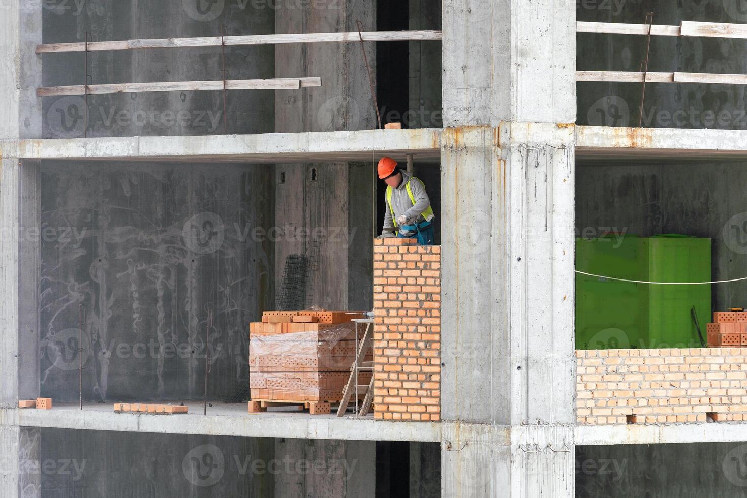 Construction site, workers and cranes. Architecture, Building, Business Industry, Challenge, City, Construction, Corporate, Crane, Development, Environmental Issues, Future, Global photo