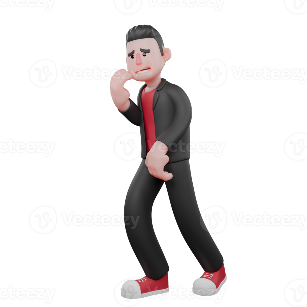 3D Dance Performer Cartoon. A male choreographer stands with both arms bent. Choreographer Character png