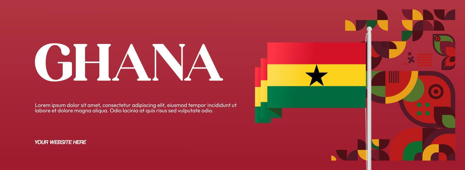 Ghana Banner. Dynamic Design for Independence Day. A modern and energetic design, suitable for various national events and independence celebrations. vector