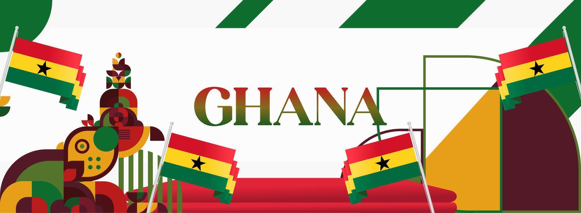 Ghana Banner Design for National Sporting Events. Banners suitable for supporting national themed sporting events, full of Ghanaian spirit. vector