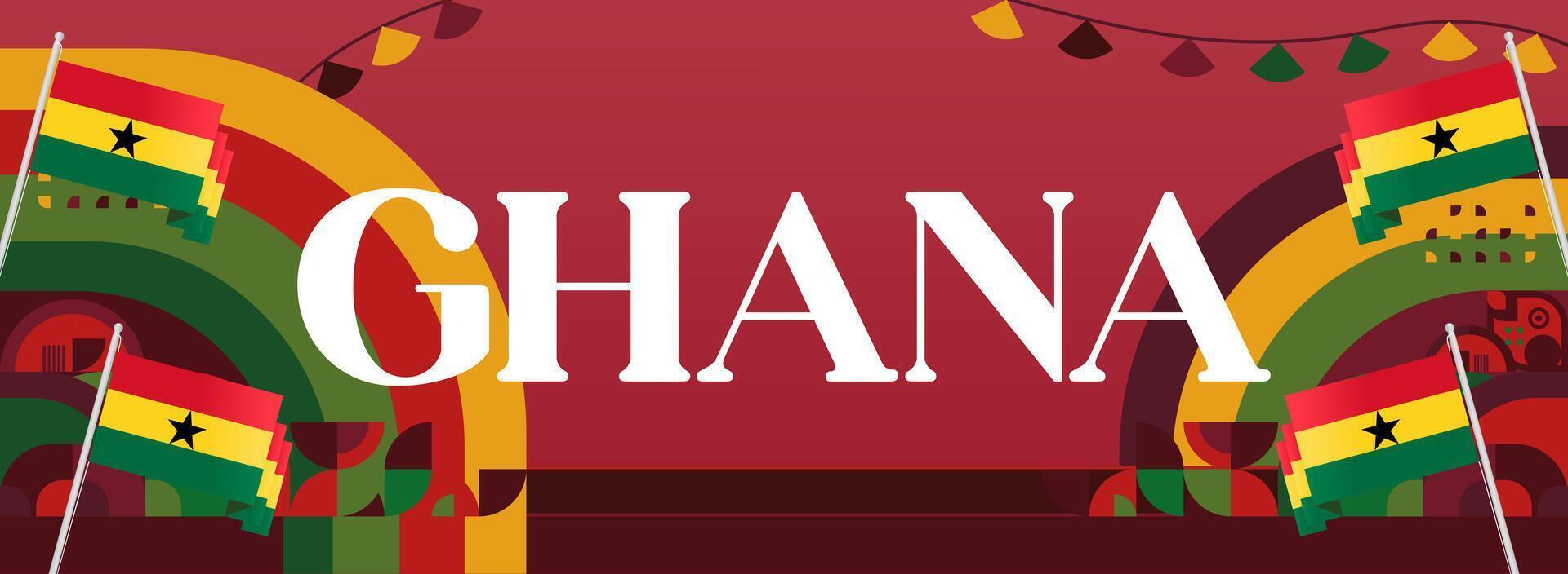 Ghana Poster with a Touch of Culture and Tradition. Poster design that combines elements of Ghanaian culture to commemorate the national day. vector
