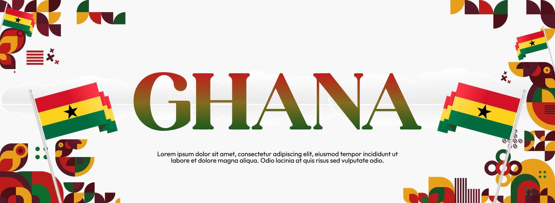 Contemporary Style Ghana National Day Celebration Posters. Posters with modern and fresh designs, suitable for various types of national day events. vector