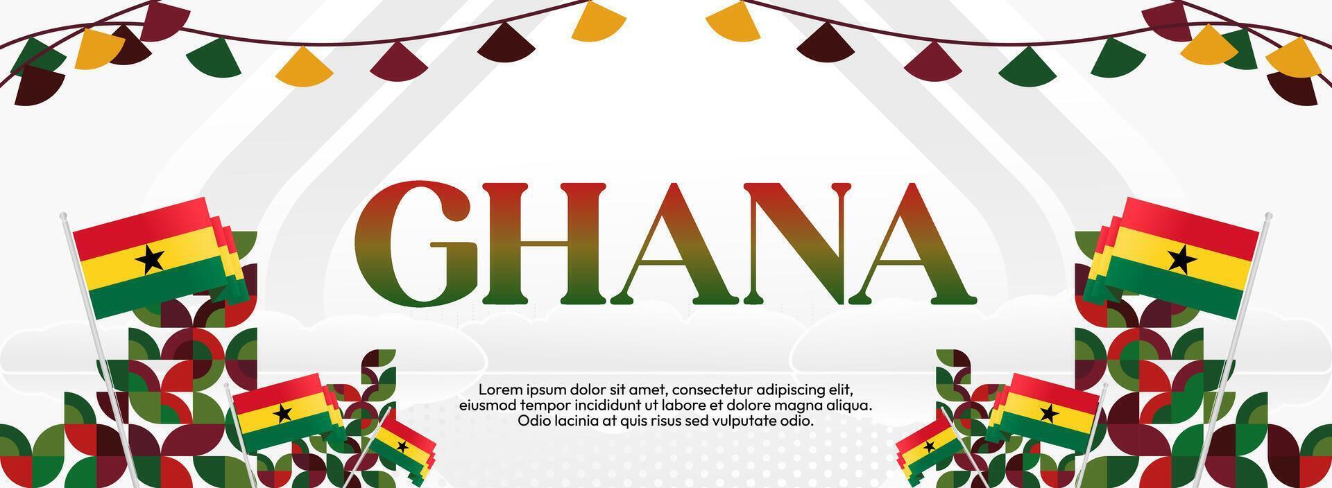 Ghana Themed Banners and Posters for Outdoor Events. Ideal design templates for outdoor celebration events such as festivals, parades, or national sporting events. vector