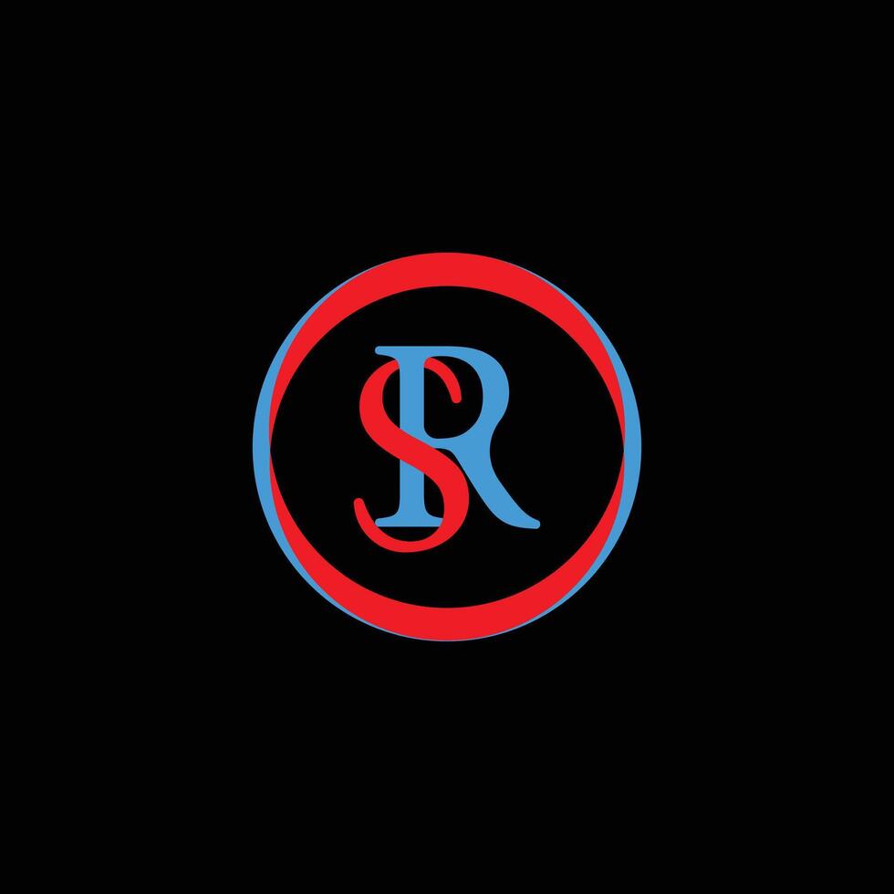 Sr logo design with circle vector