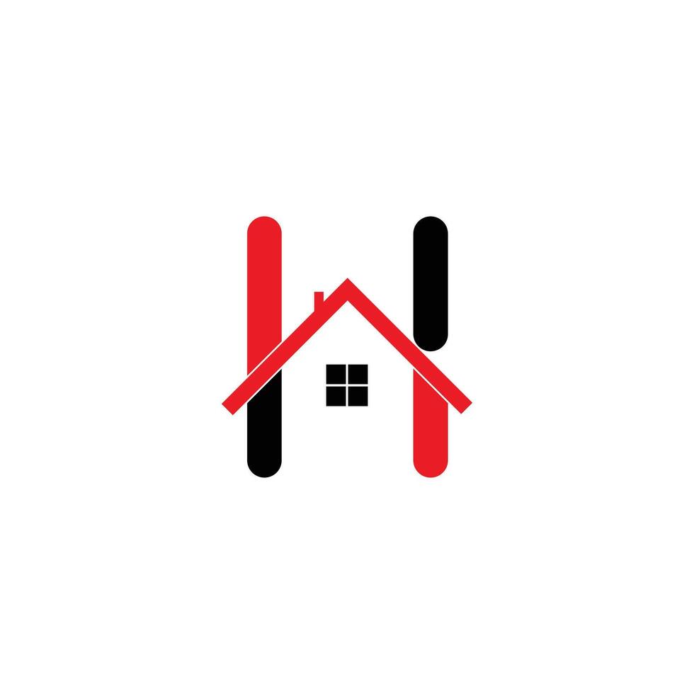 combination mark h home logo design vector