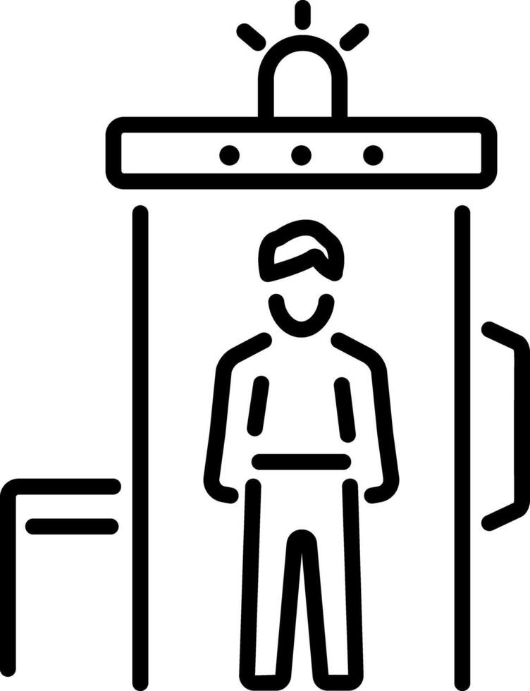Metal detector icon in outline style vector