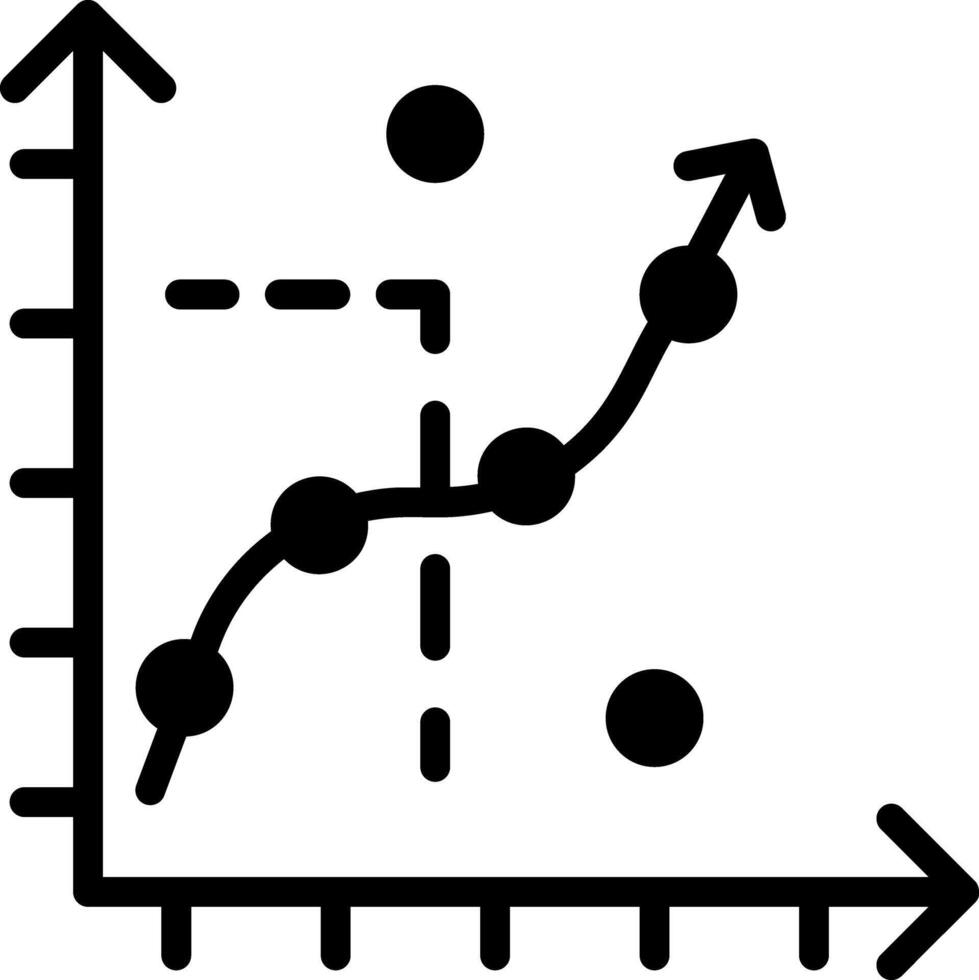 Linear regression icon in solid style vector