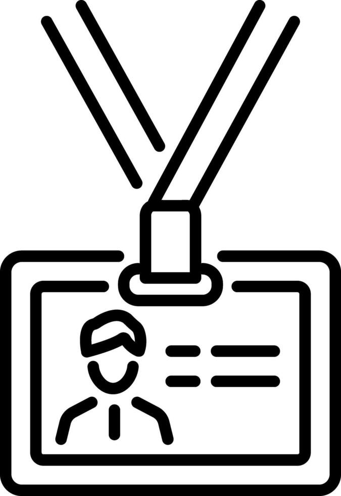 A linear icon of employee badge vector