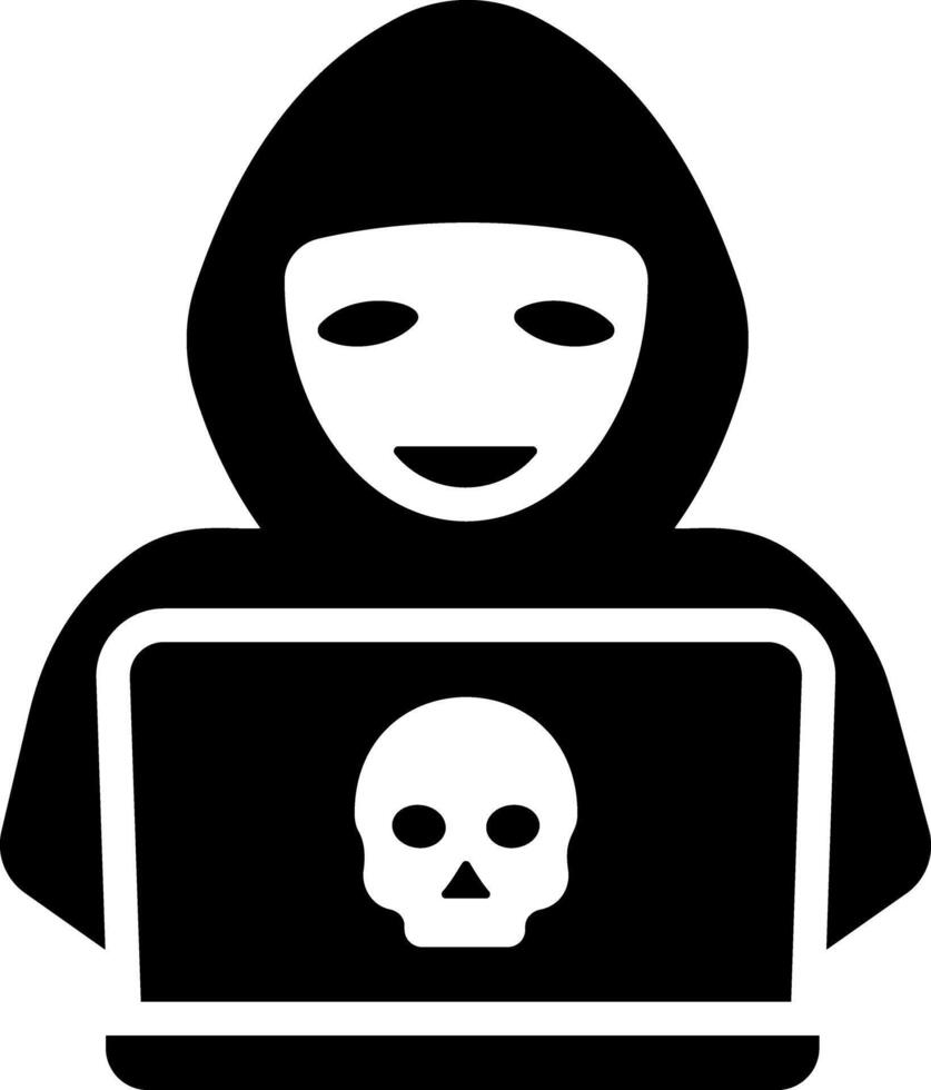 Hacker icon in glyph style vector