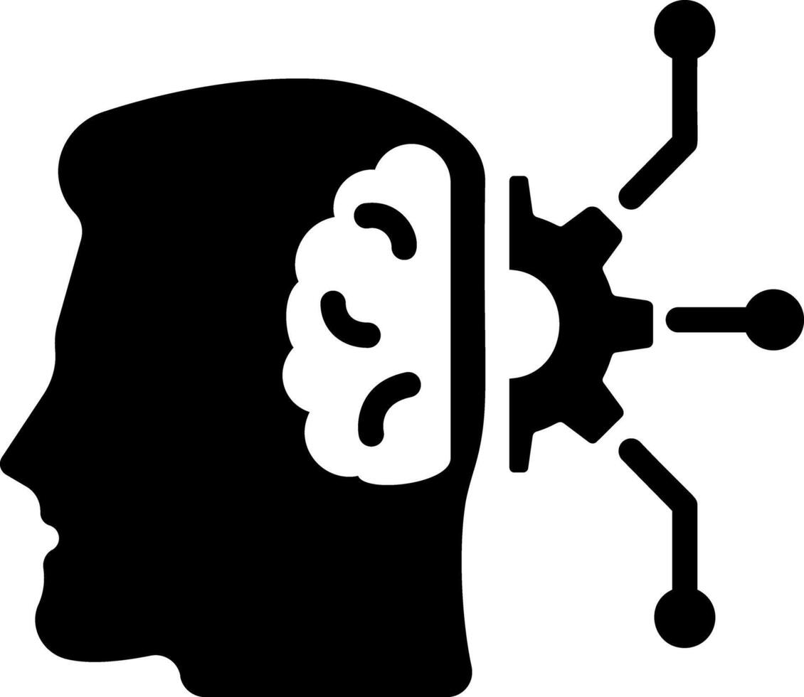 Machine learning icon in glyph style vector