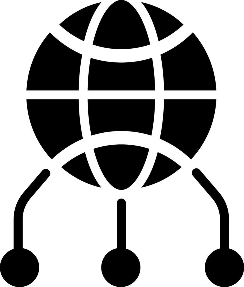 A filled style icon of web network vector