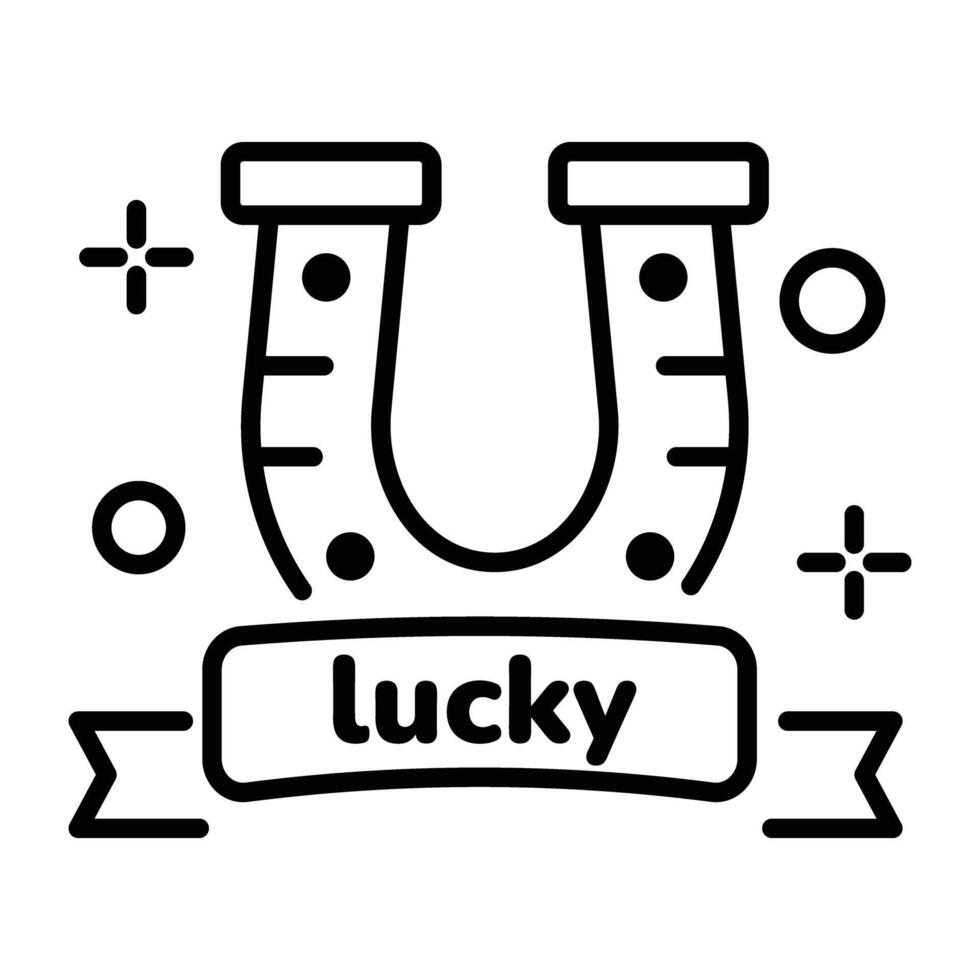 A linear icon of lucky horseshoe tattoo vector