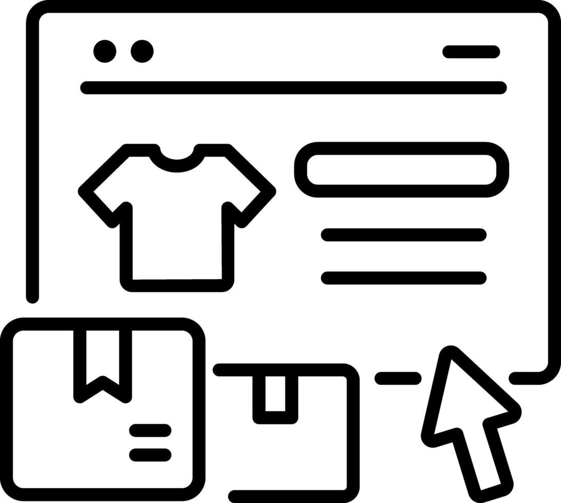 A line icon of online order vector