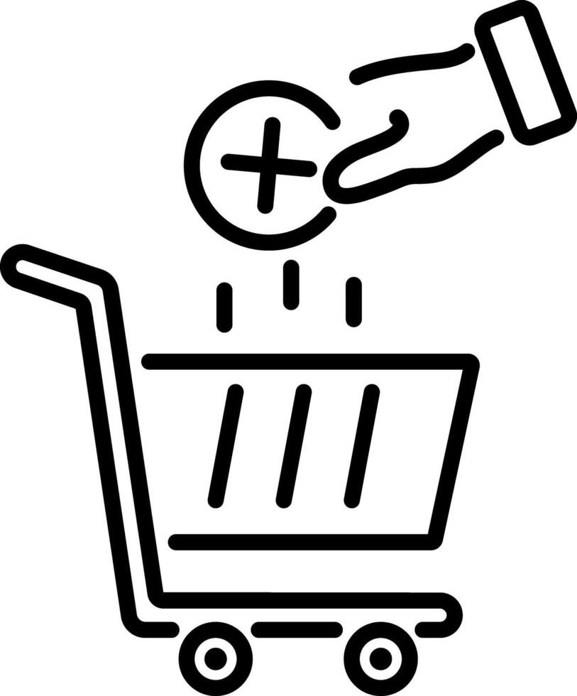 Add to cart icon in line style vector