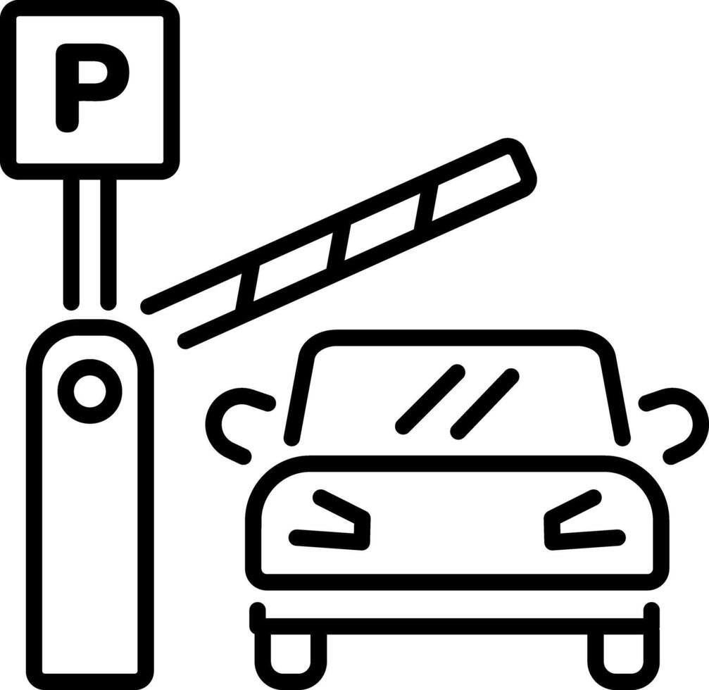 A linear icon of parking lot vector