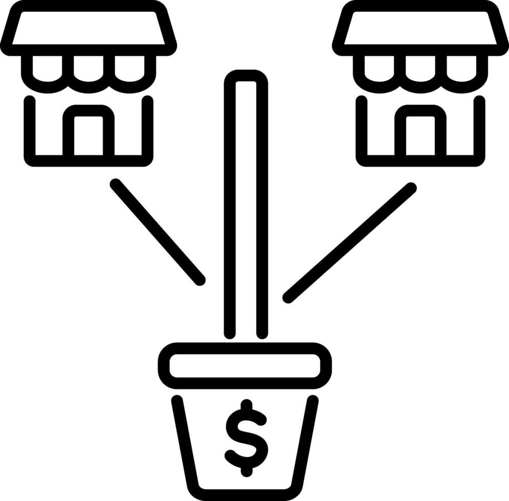 Franchising icon in linear style vector