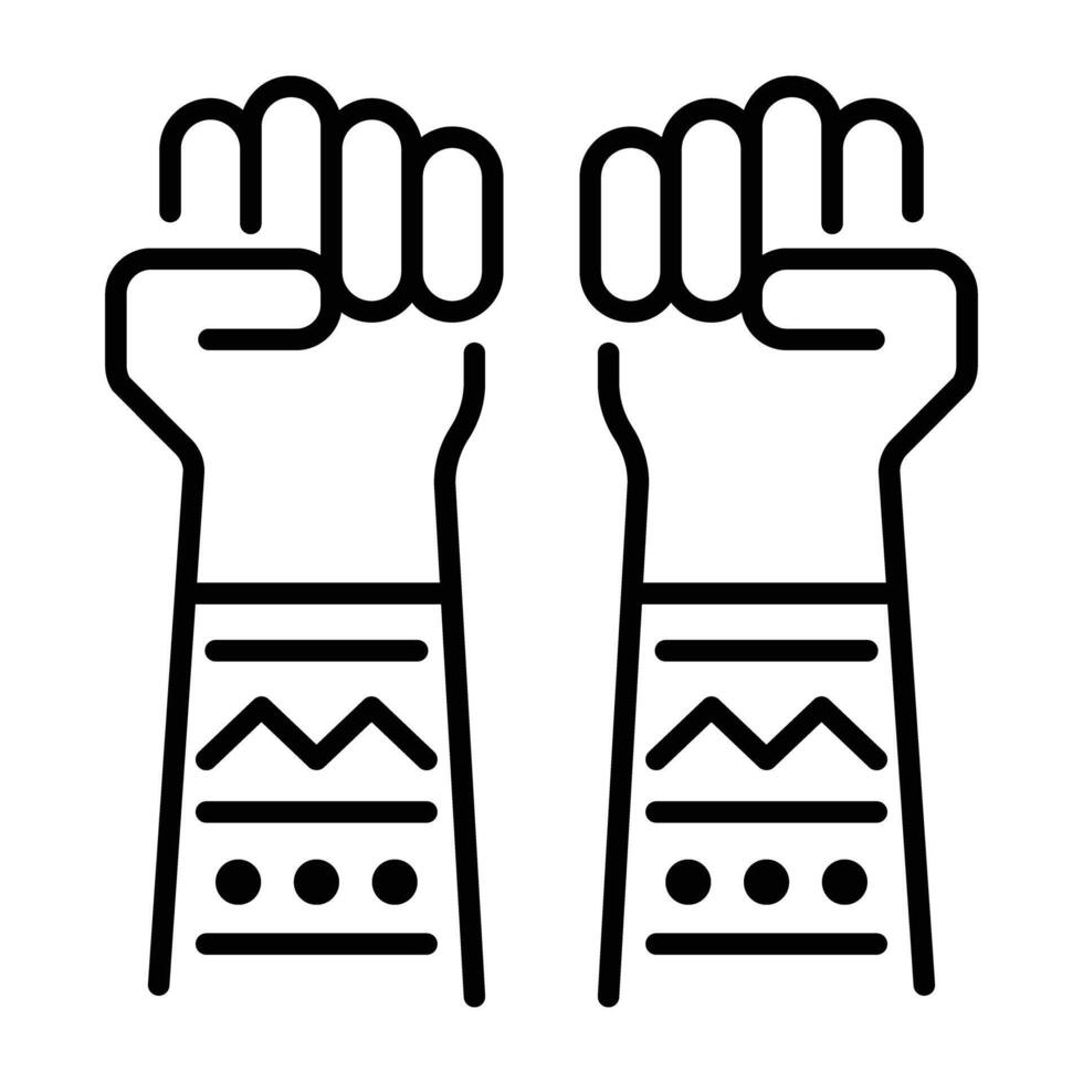 Polynesian armband tattoo icon in line style vector