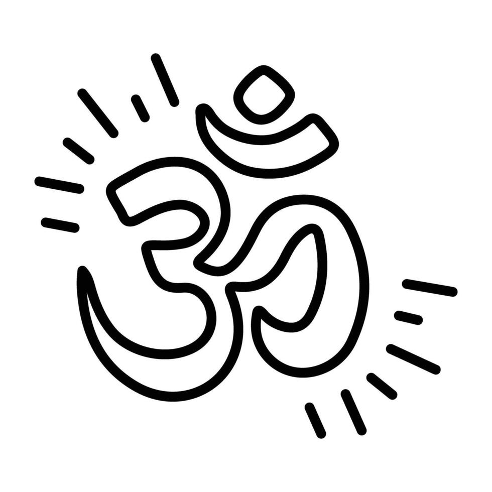 A linear icon of om tattoo vector