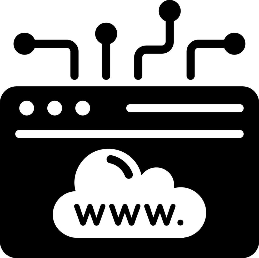 Web domain icon in filled style vector