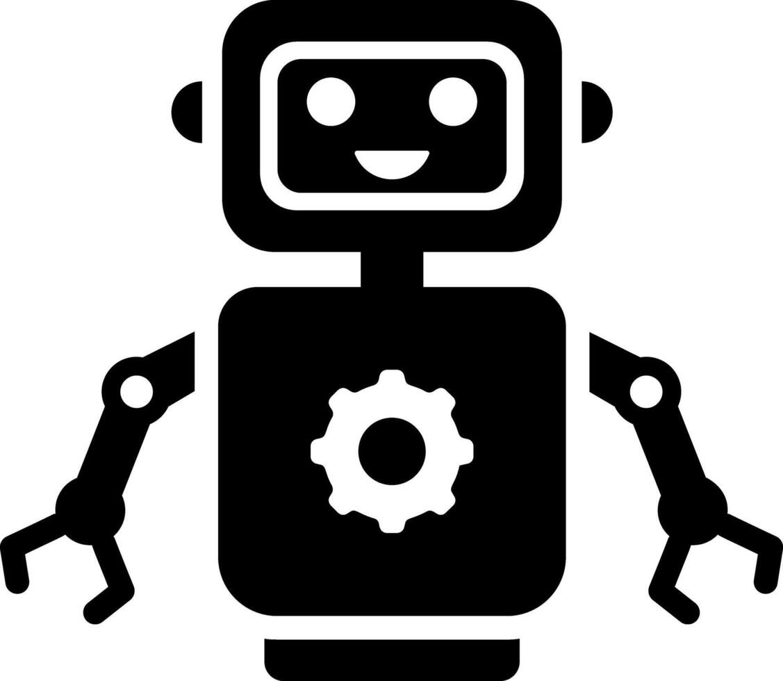 Automation robot icon in filled style vector