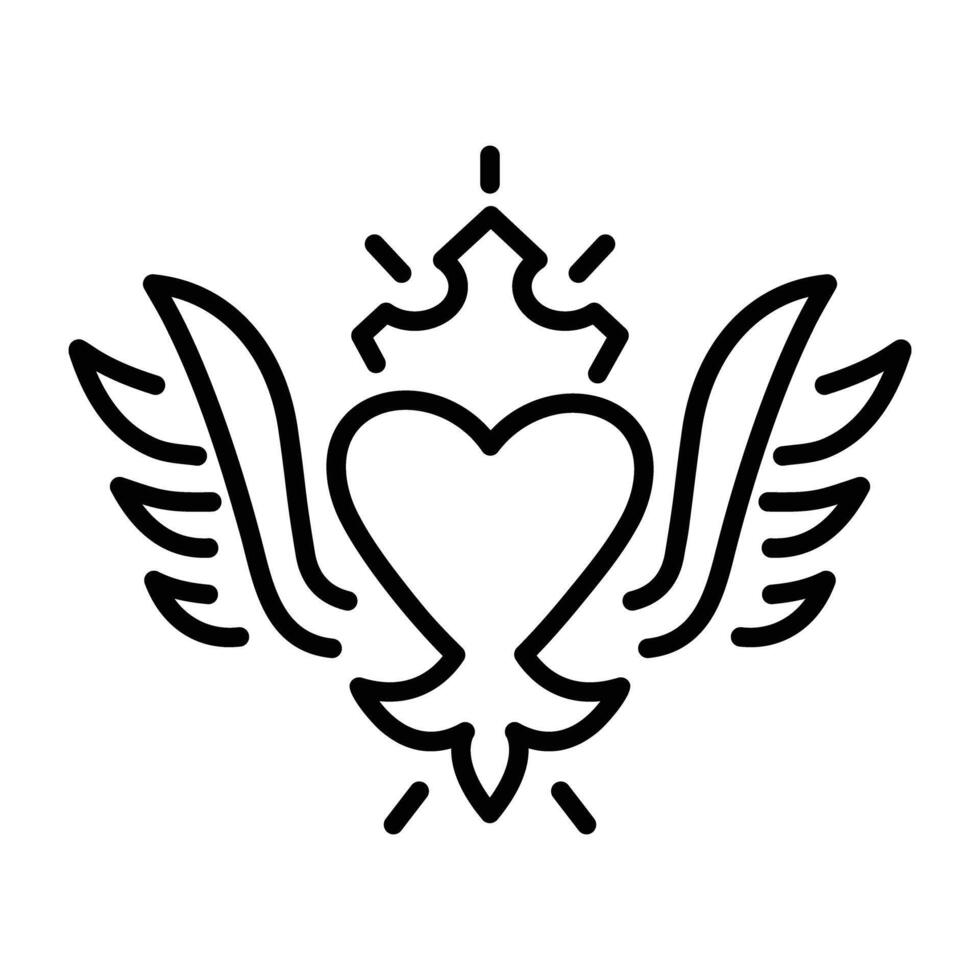Heartless tattoo icon in linear style vector