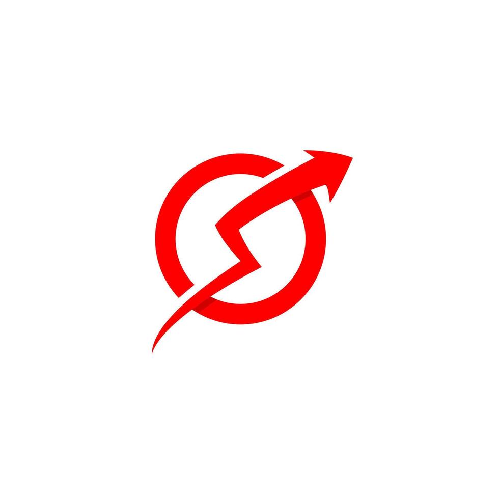energy arrow logo in the middle of the circle vector