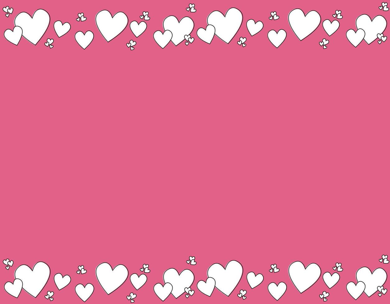 Pink Valentines Day Heart Border Design vector