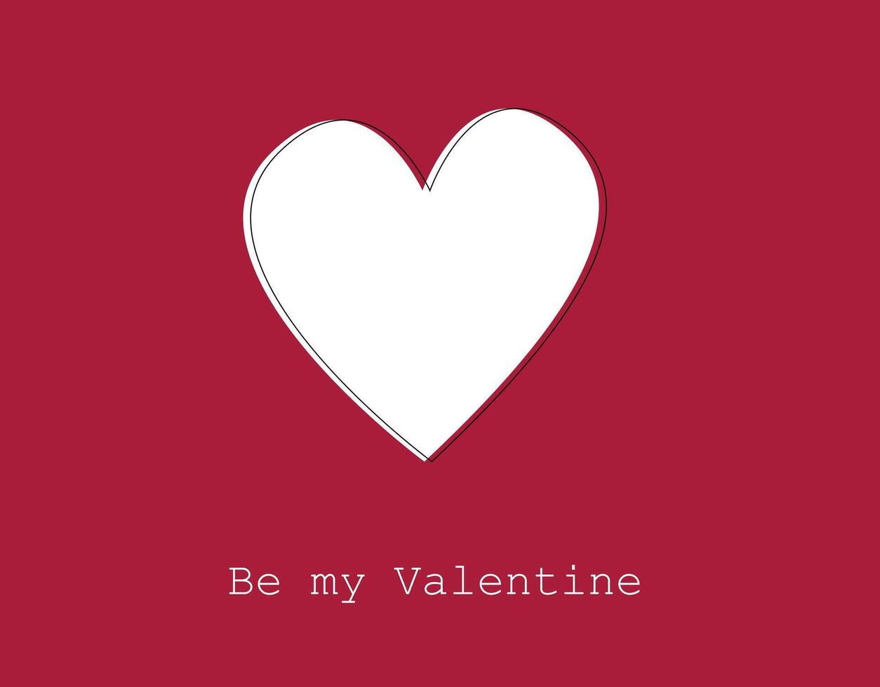 Red Valentines Day Card with Single Heart vector
