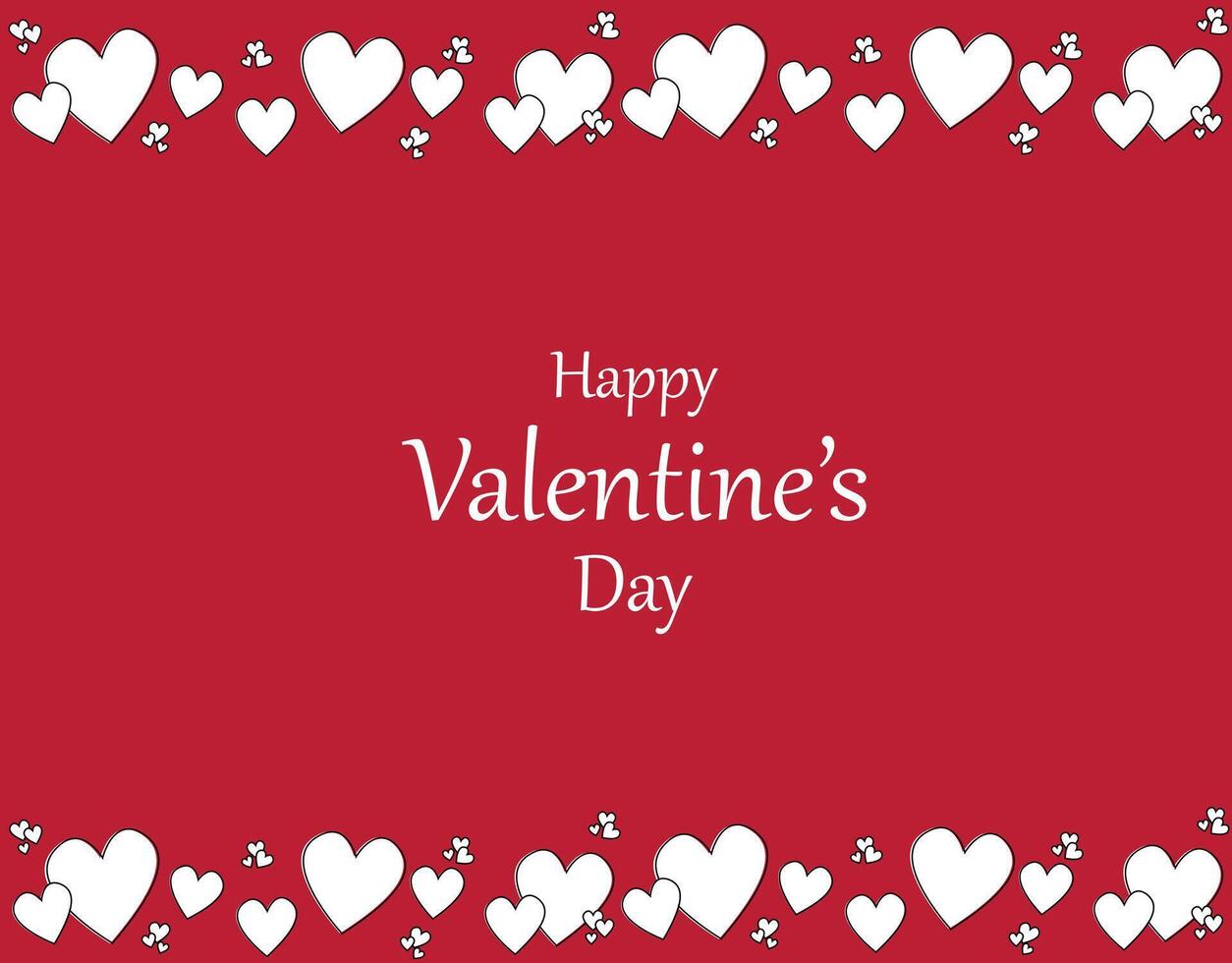 Valentines Day Card with Heart Border vector