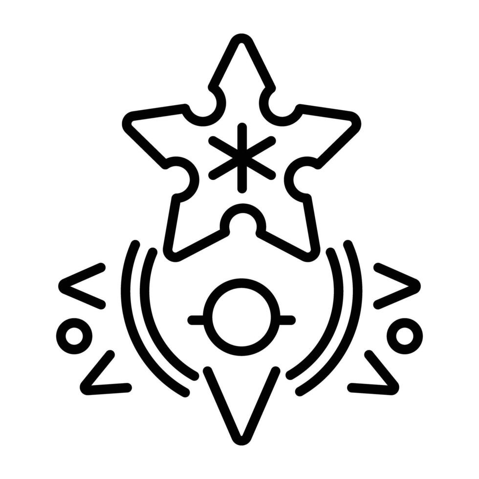Nautical star icon in line style vector