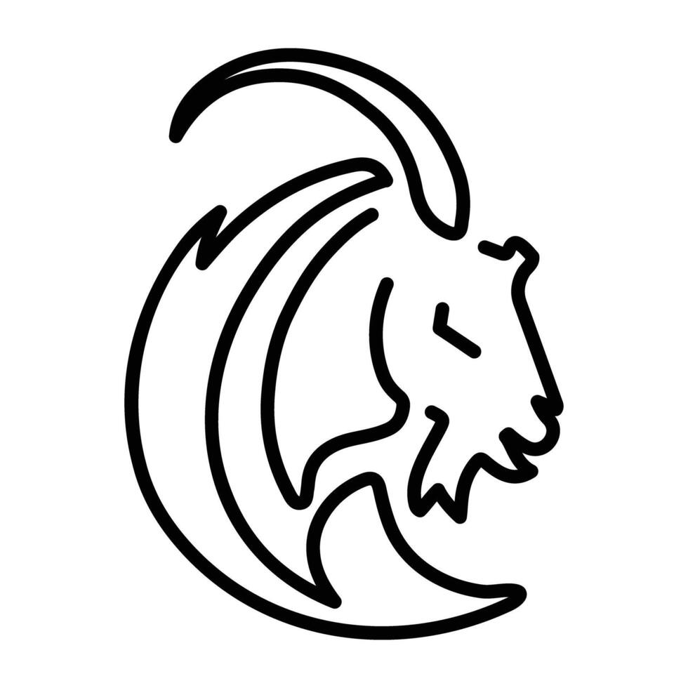 A linear icon of goat tattoo vector