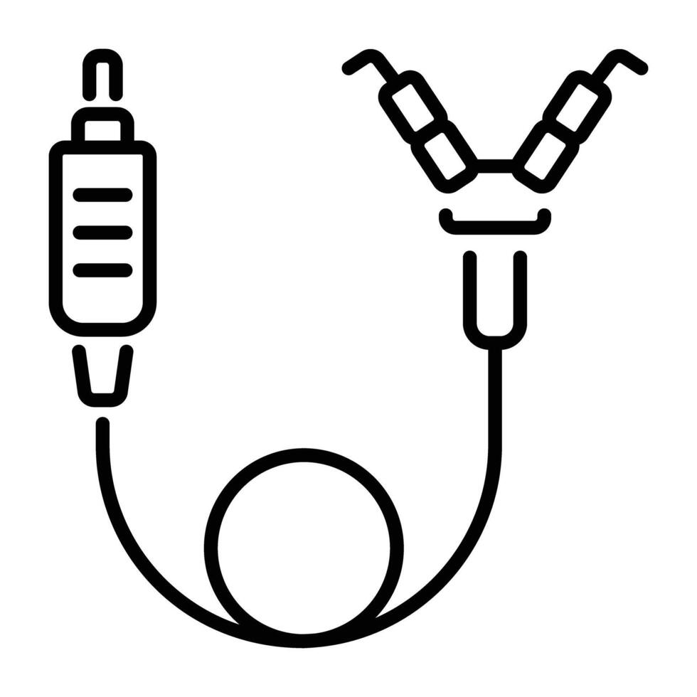 A linear icon of a power cord with a plug vector