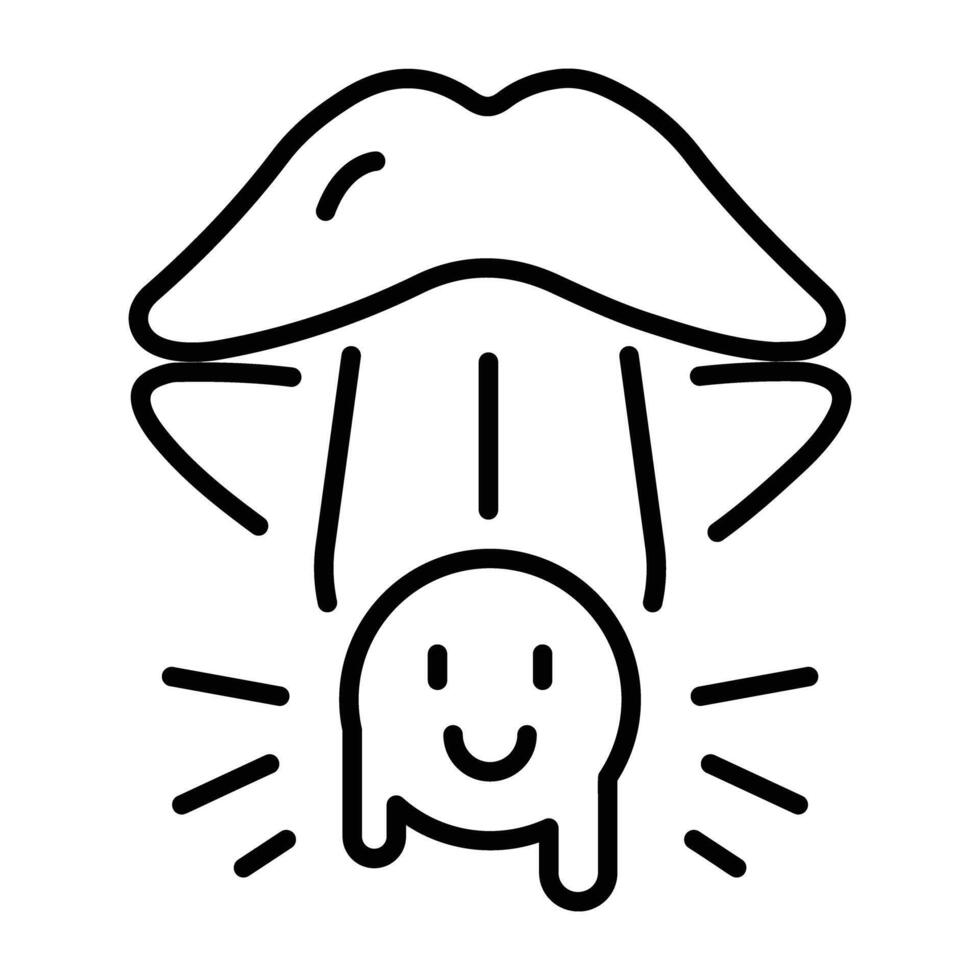 A linear icon of funky tattoo vector