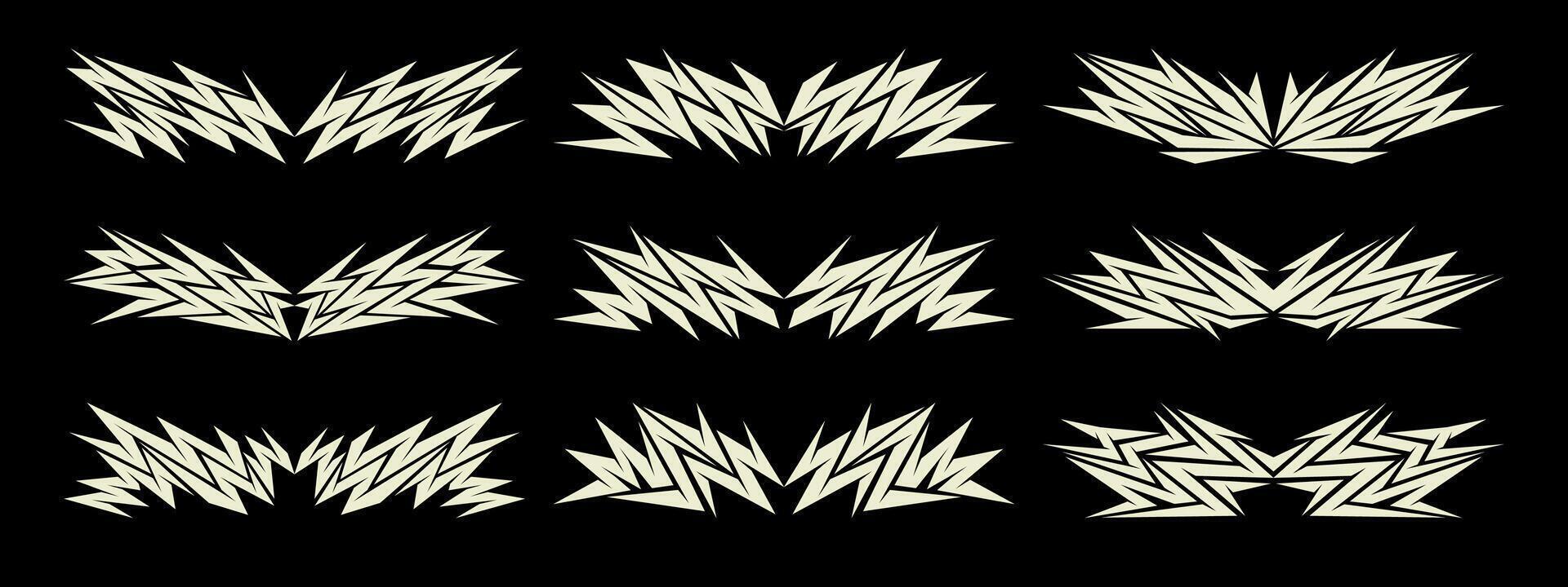 Abstract Hud Tribal Zigzag Line Art Graphic Design vector