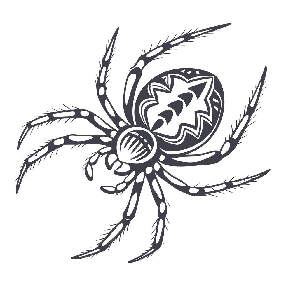Cute cartoon spider graphic on transparent background vector