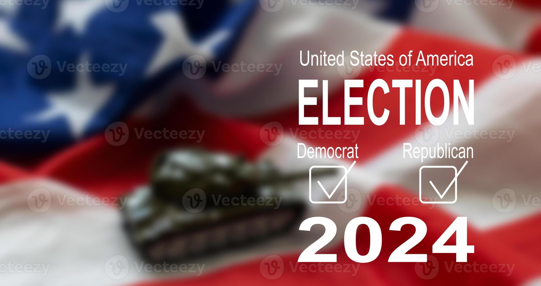 Presidential Election 2024 in United States. Vote day, November 5. US Election campaign. Make your choice. Patriotic american illustration. Poster, card, banner and background photo