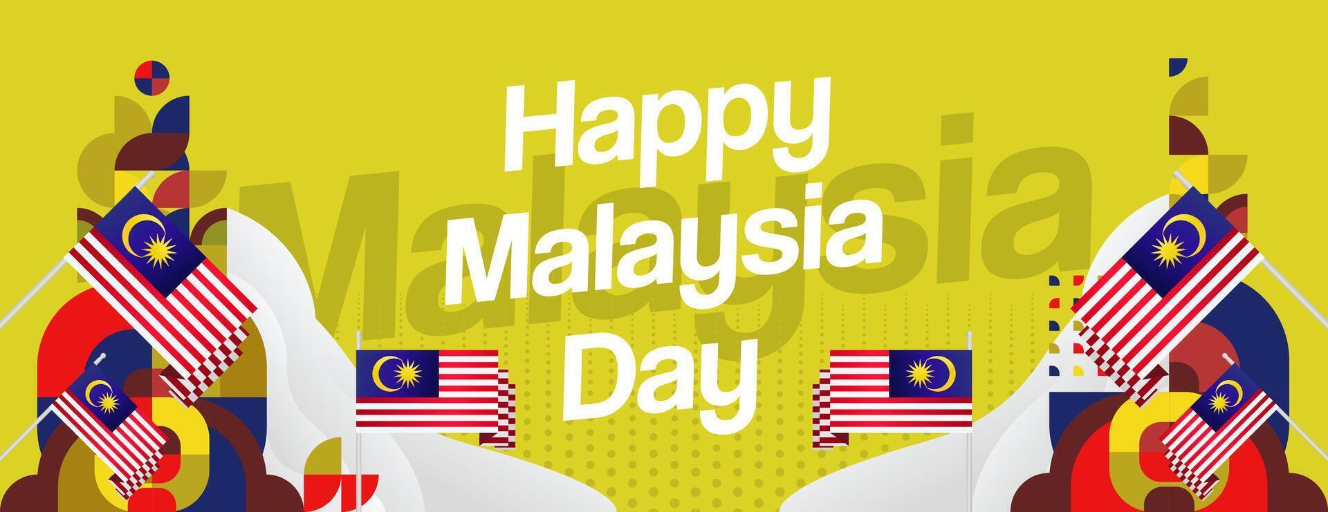 Malaysia Day Poster Design. Celebrate Togetherness in Style. Bold and dynamic visuals for your Malaysia Day celebrations. vector