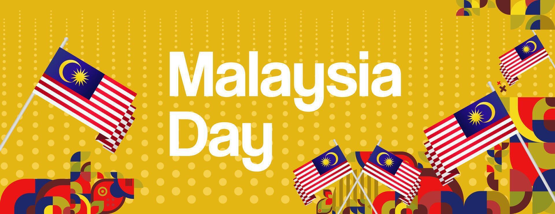Vibrant Malaysia Day Design. Celebrate Unity and Diversity. A creative template perfect for Malaysia Day greetings and invitations. vector