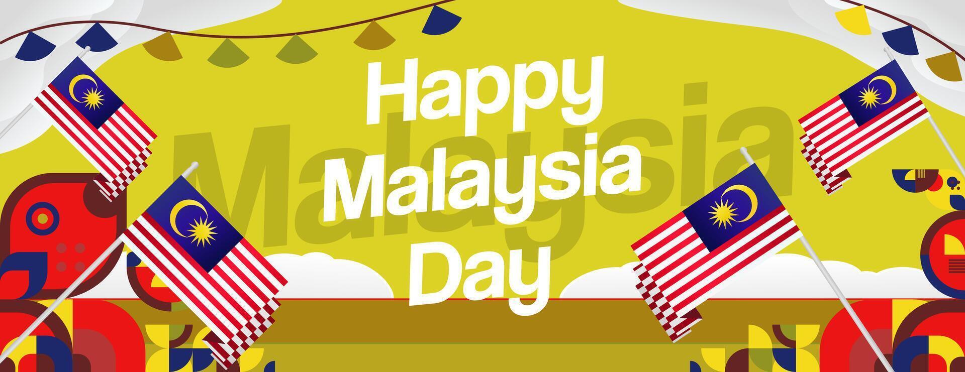 Happy Malaysia Day Creative Banner vector