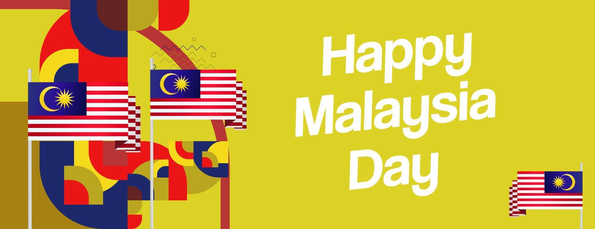 Wide background design suitable for greetings celebrating Malaysia National Day and Independence Day vector