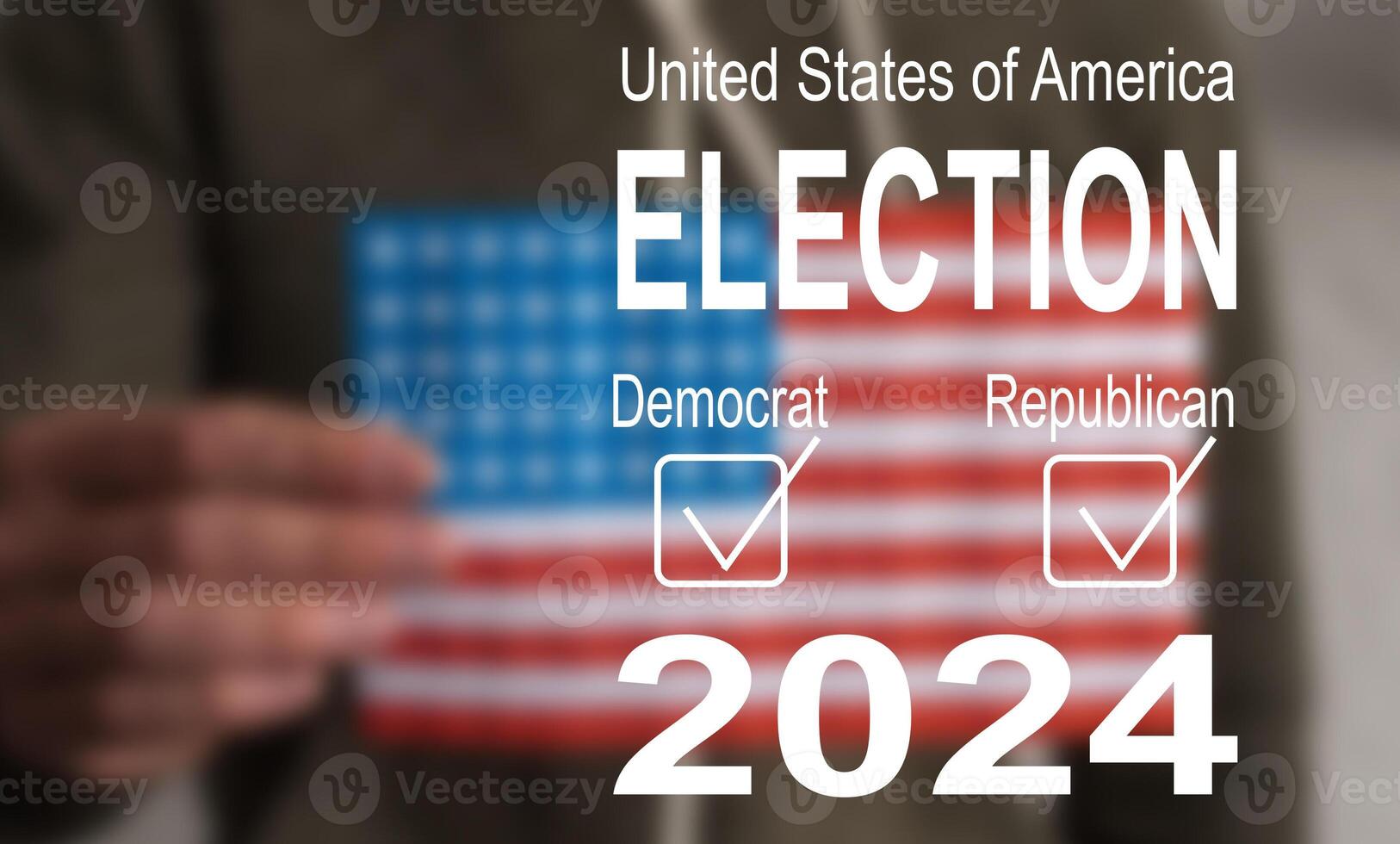 Presidential Election 2024 in United States. Vote day, November 5. US Election campaign - Make your choice. United States flag. US Election. Patriotic American element. photo