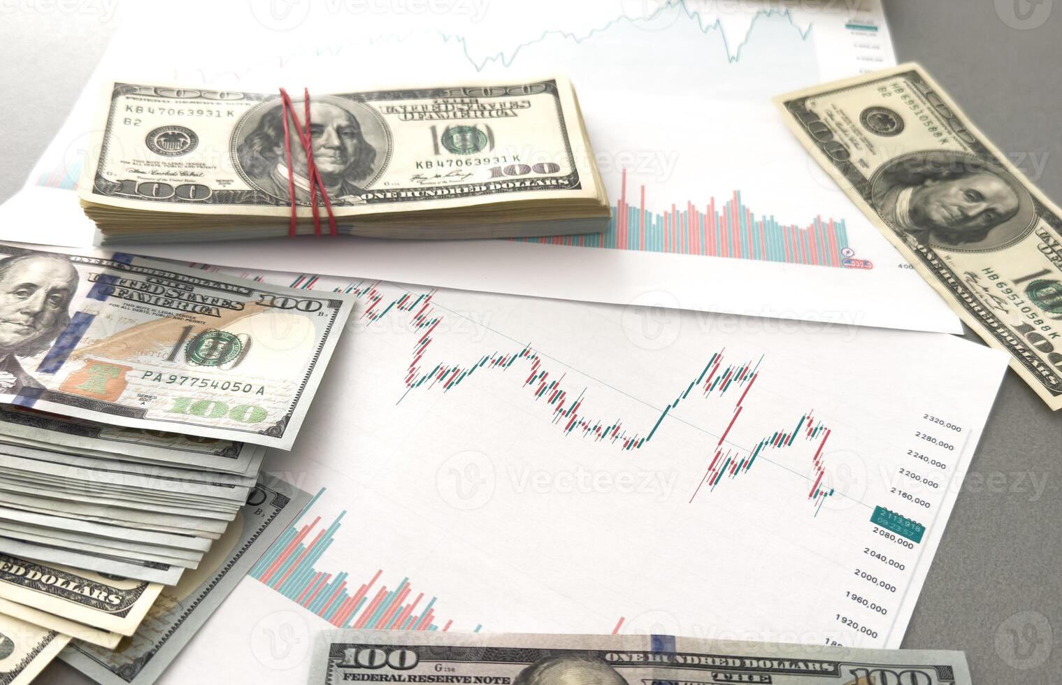 Finance chart showed a significant increase in stock market profits, driven by higher interest rates and steady growth in money investments. finance, growth, increase, interest, money, profit, stock. photo