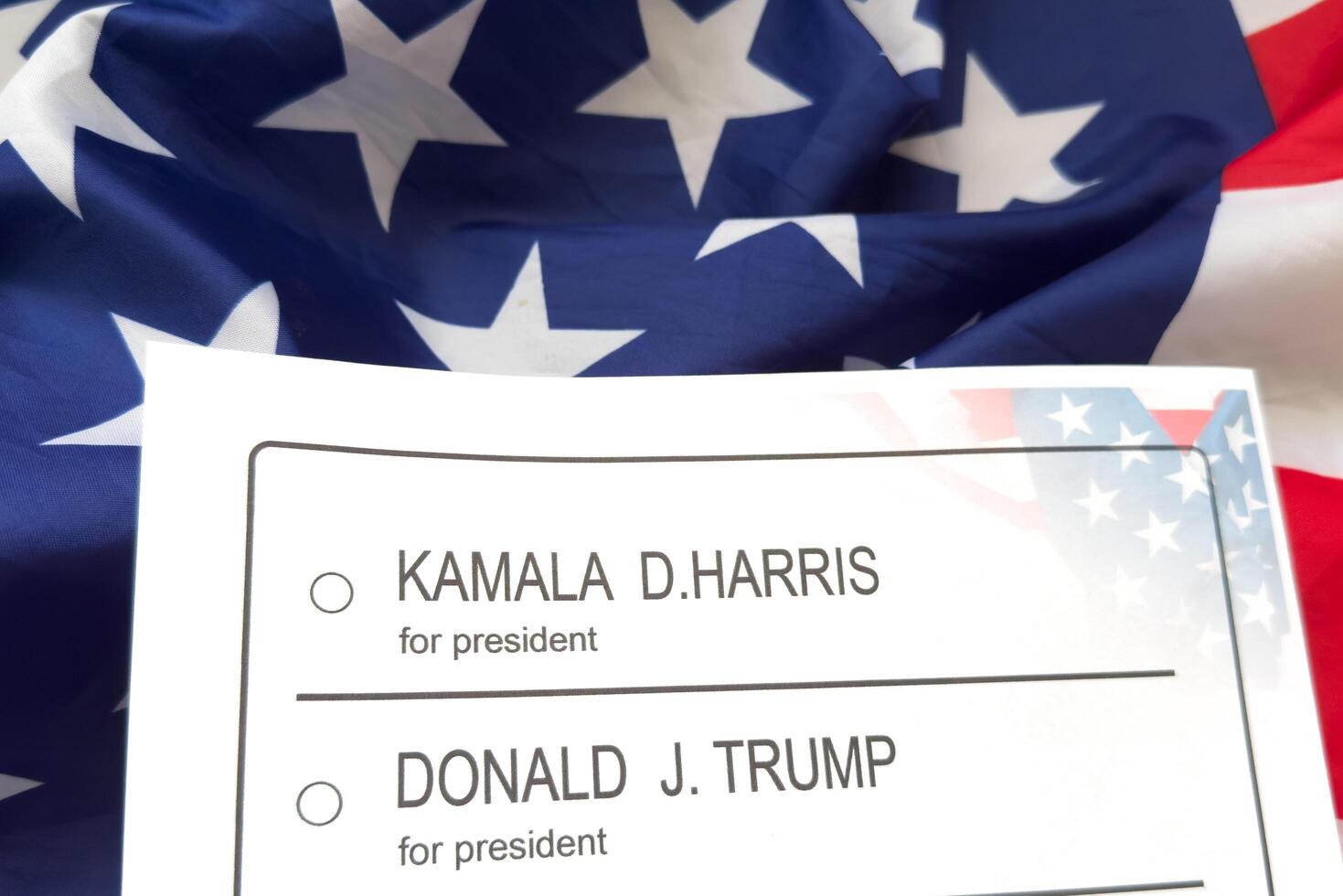 Kyiv, Ukraine, September 19, 2024 usa presidential sample ballot photo