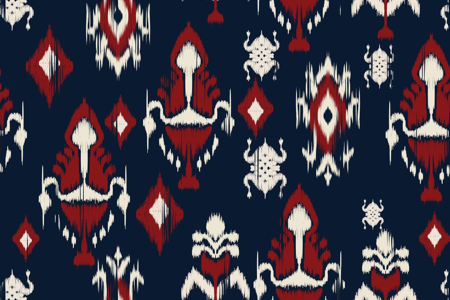 Abstract ikat pattern for seamless ethnic art in tribal and folk style. vector